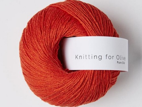 Włóczka  Knitting For Olive Pure Silk blood orange