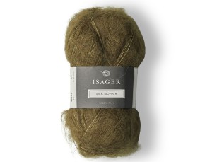 Włóczka Isager Silk Mohair  kol. 68  oliwkowa zieleń