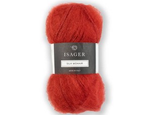 Włóczka Isager Silk Mohair  kol. 65  czerwona pomarańcza