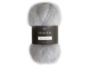 Włóczka Isager Silk Mohair  kol. 48 srebrzysty szary