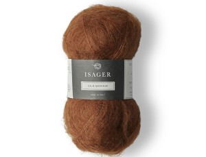 Włóczka Isager Silk Mohair  kol. 33 rdzawy brąz
