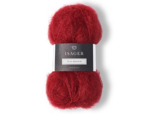 Włóczka Isager Silk Mohair  kol. 32 prawdziwa czerwień