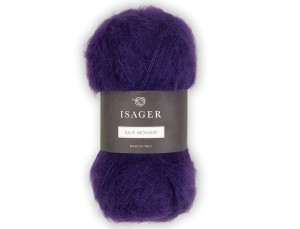 Włóczka Isager Silk Mohair  kol. 14 głęboki fiolet