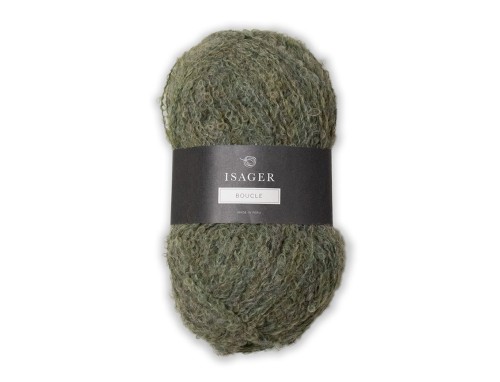 Włóczka Isager Boucle 23 oliwkowa zieleń
