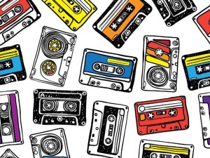 Tkanina 100% bawełna druk cyfrowy kasety retro