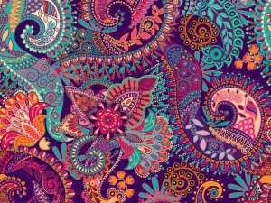 Dresówka z elastanem paisley mandale druk cyfrowy dzianina dresowa pętelka bawełna